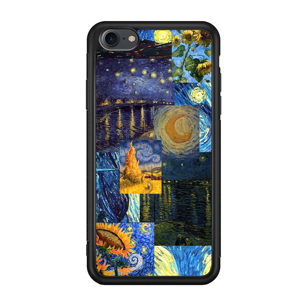 Van Gogh Millions of Stories iPhone 8 Case-Rubber Black (2D Case)-Oxvistore