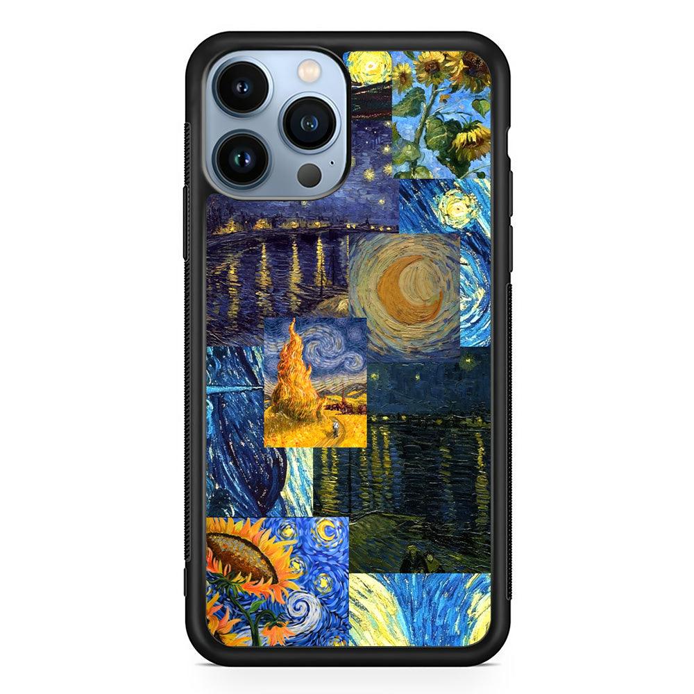 Van Gogh Millions of Stories iPhone 15 Pro Max Case-Rubber Black (2D Case)-Oxvistore