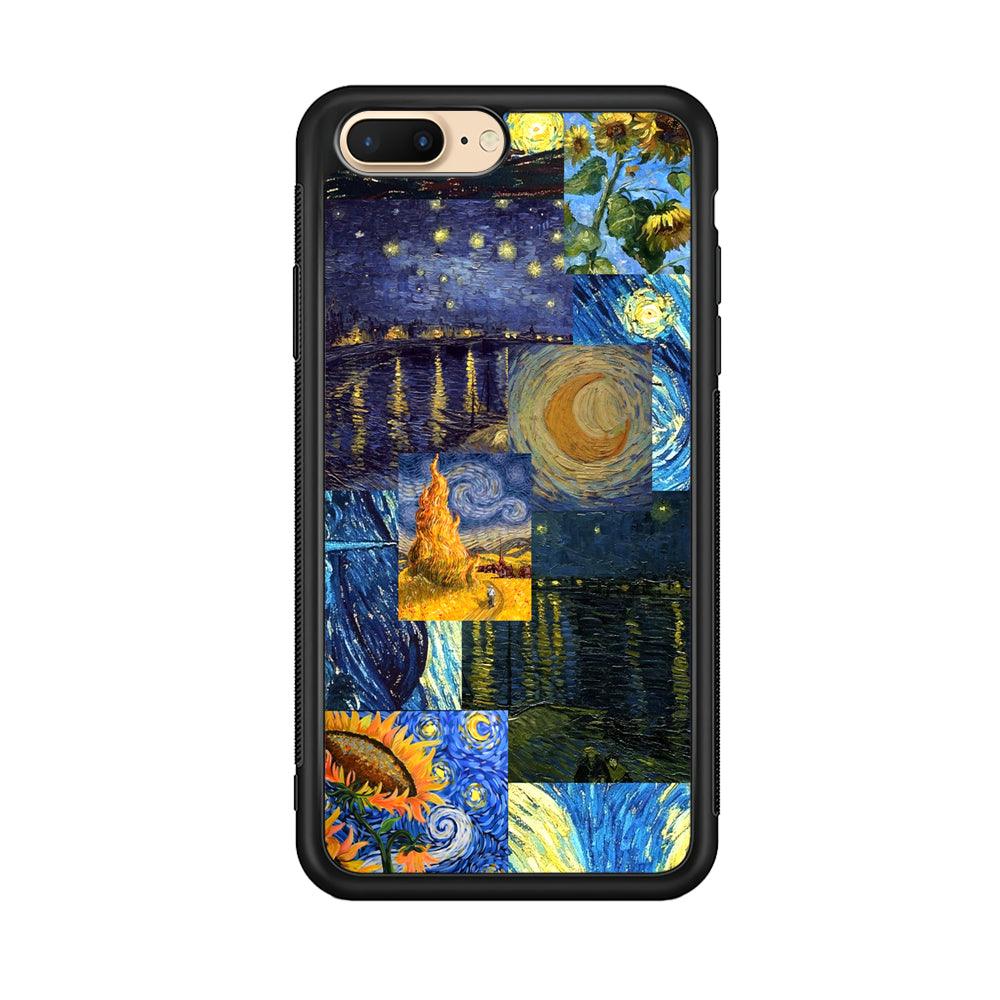 Van Gogh Millions of Stories iPhone 8 Plus Case-Rubber Black (2D Case)-Oxvistore