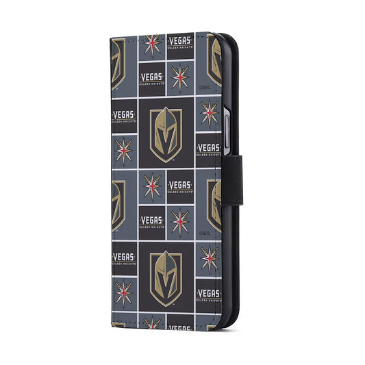 Vegas Golden Knights Pattern Flip Wallet Phone Case-Oxvistore