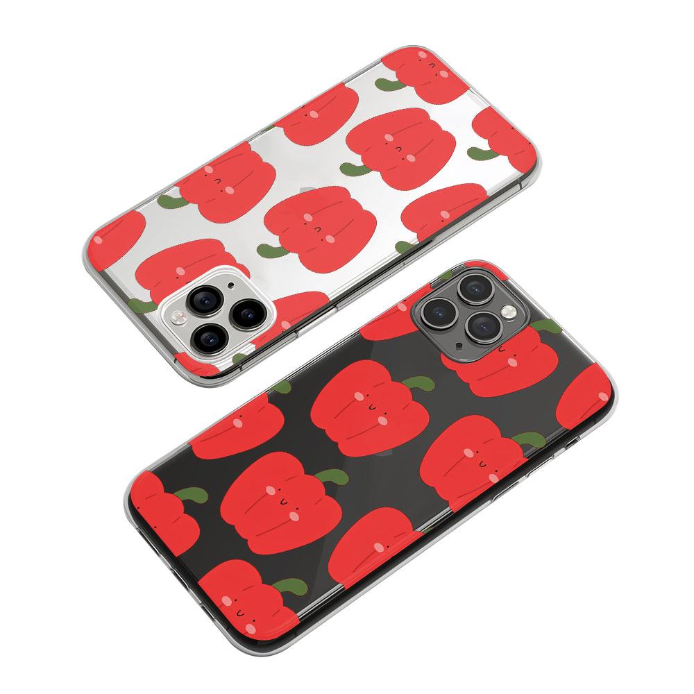 Vegetable Charming Red Bell Peppers Clear Soft Case-Oxvistore