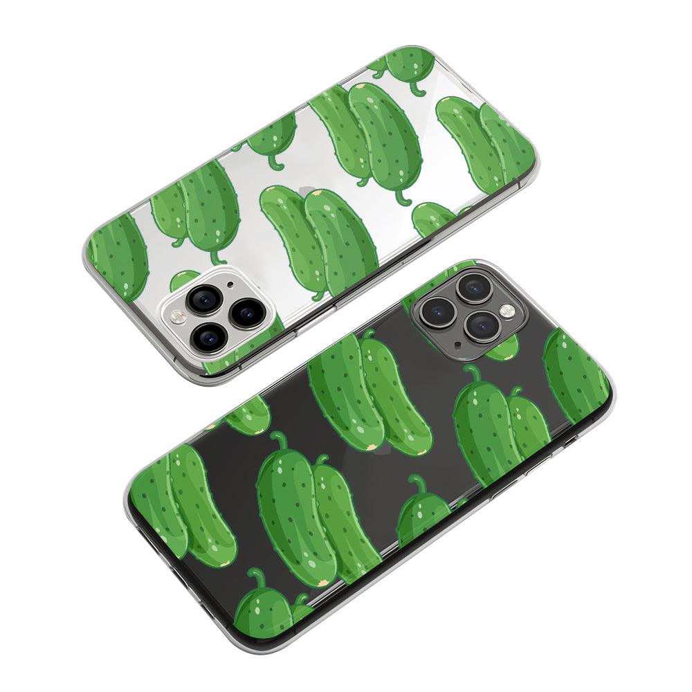 Vegetable Twin Green Cucumber Clear Soft Case-Oxvistore