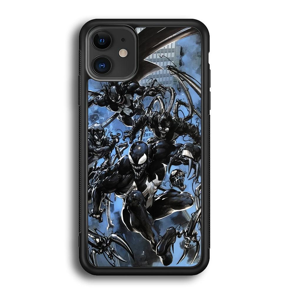 Venom Moving Together iPhone 12 Case-Rubber Black (2D Case)-Oxvistore