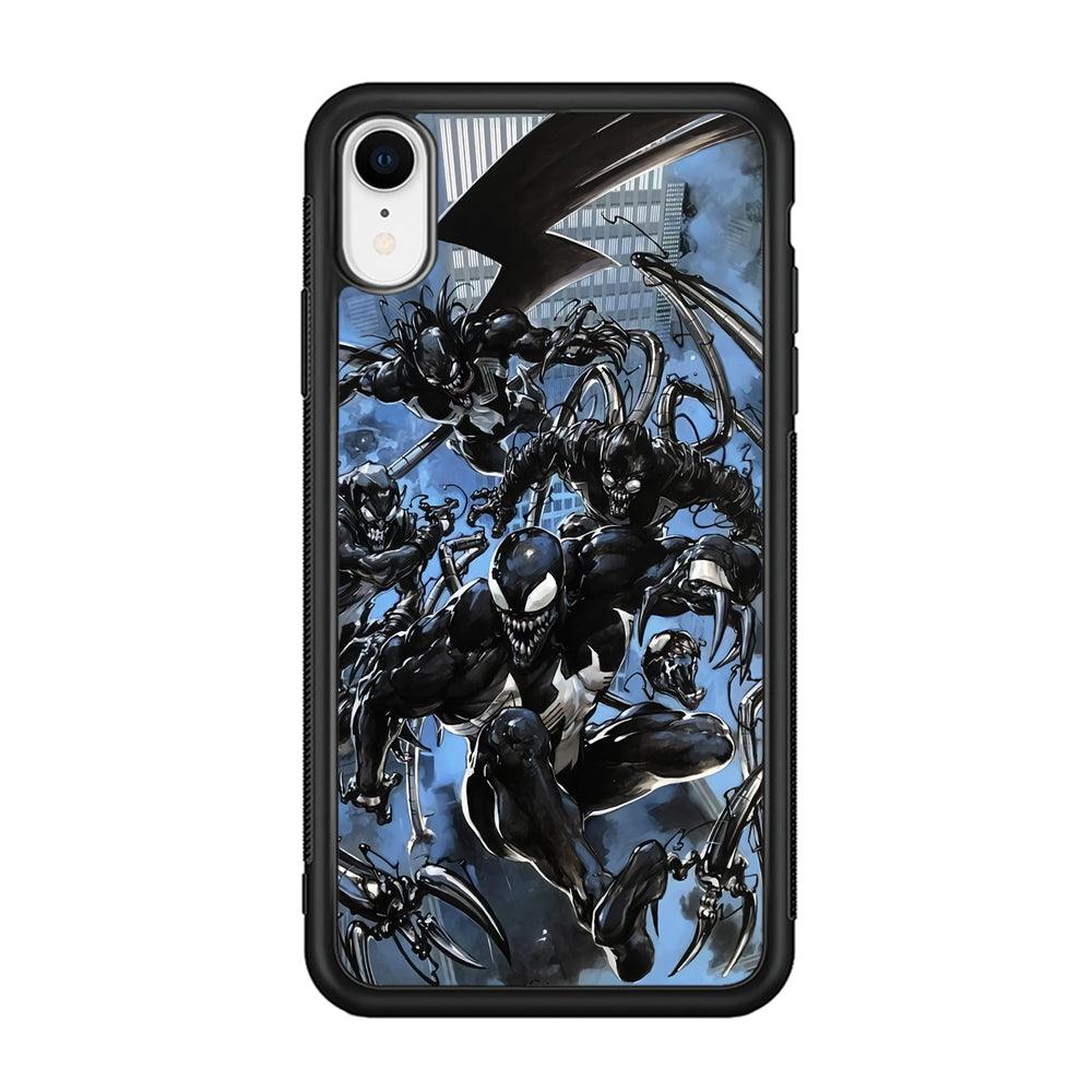 Venom Moving Together iPhone XR Case-Rubber Black (2D Case)-Oxvistore