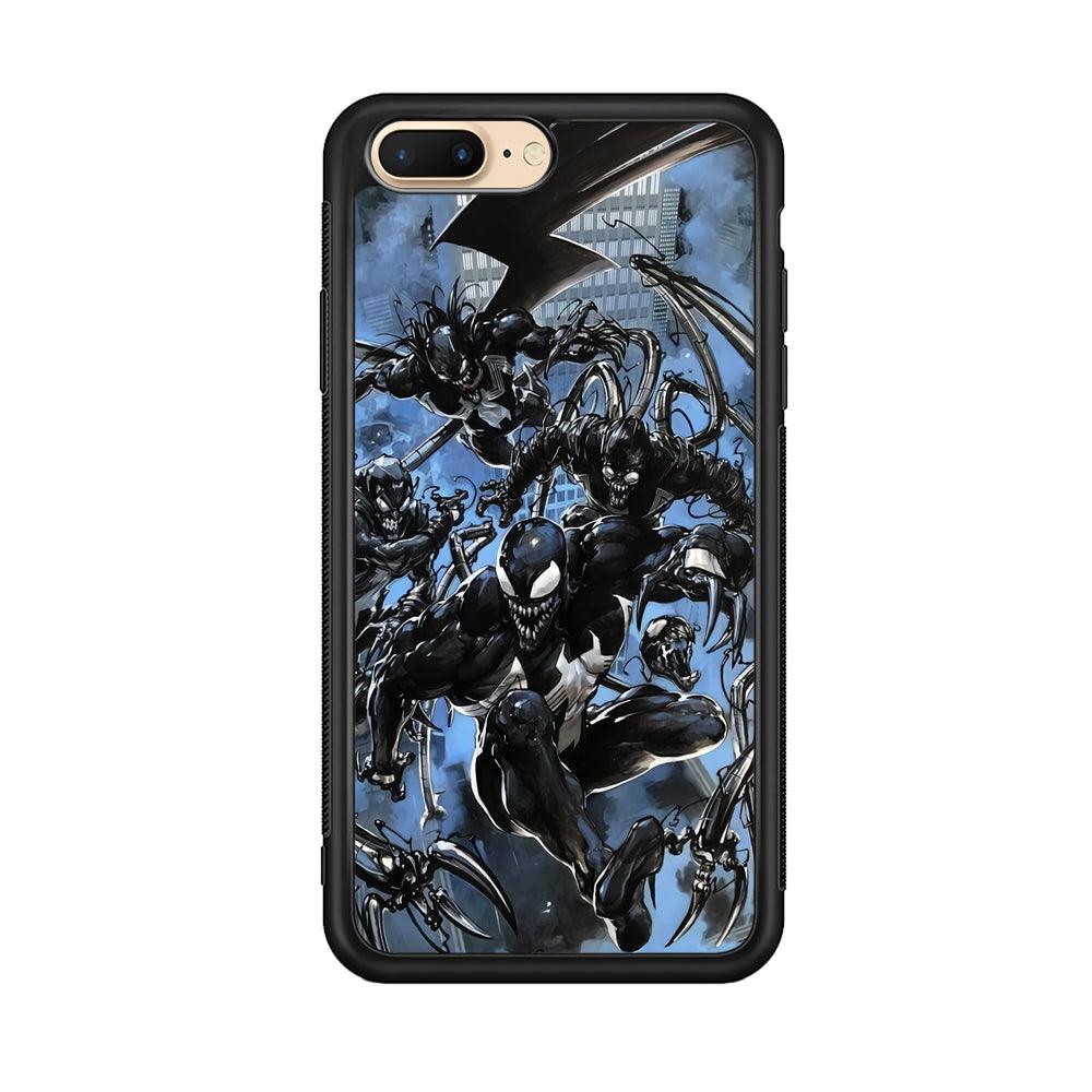 Venom Moving Together iPhone 8 Plus Case-Rubber Black (2D Case)-Oxvistore