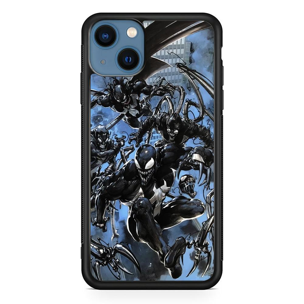 Venom Moving Together iPhone 14 Plus Case-Rubber Black (2D Case)-Oxvistore
