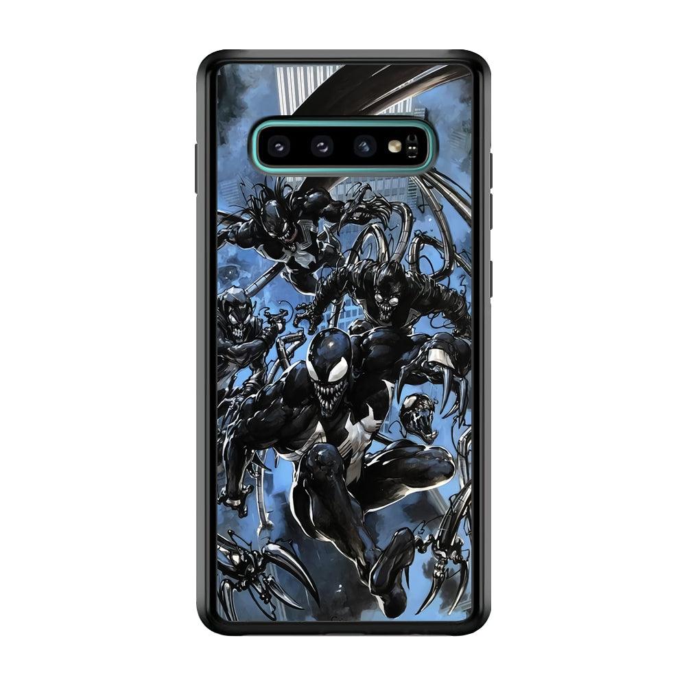 Venom Moving Together Samsung Galaxy S10 Case-Rubber Black (2D Case)-Oxvistore