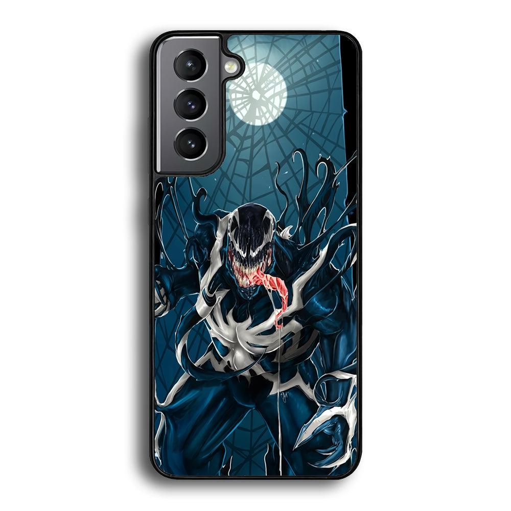 Venom Power from The Moon Samsung Galaxy S21 Case-Rubber Black (2D Case)-Oxvistore