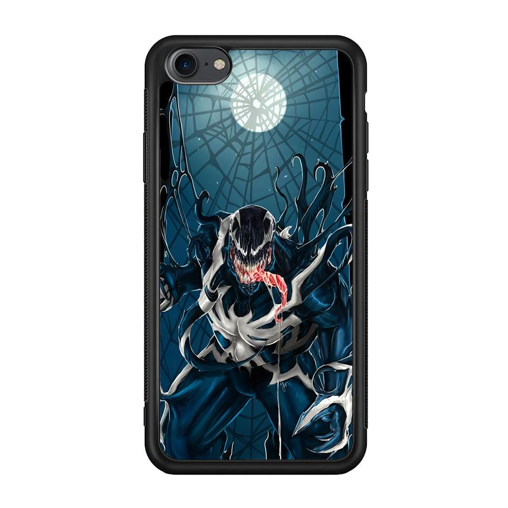 Venom Power from The Moon iPhone 8 Case-Rubber Black (2D Case)-Oxvistore