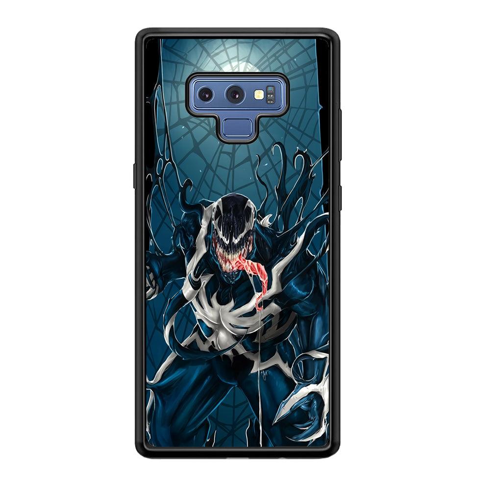 Venom Power from The Moon Samsung Galaxy Note 9 Case-Rubber Black (2D Case)-Oxvistore