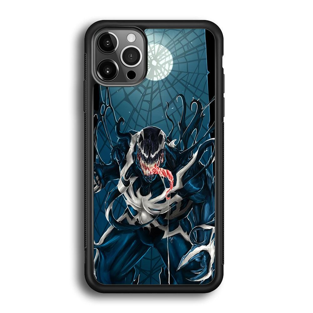 Venom Power from The Moon iPhone 12 Pro Case-Rubber Black (2D Case)-Oxvistore