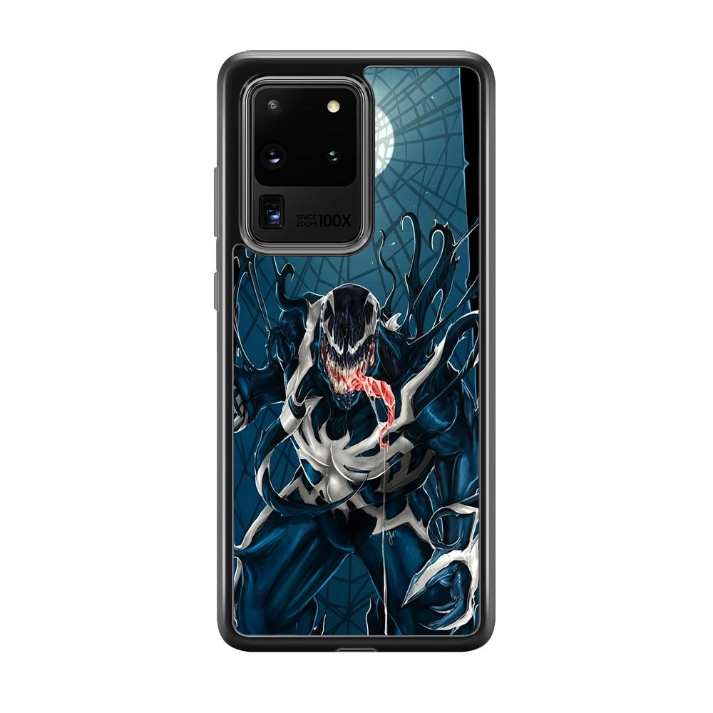 Venom Power from The Moon Samsung Galaxy S20 Ultra Case-Rubber Black (2D Case)-Oxvistore