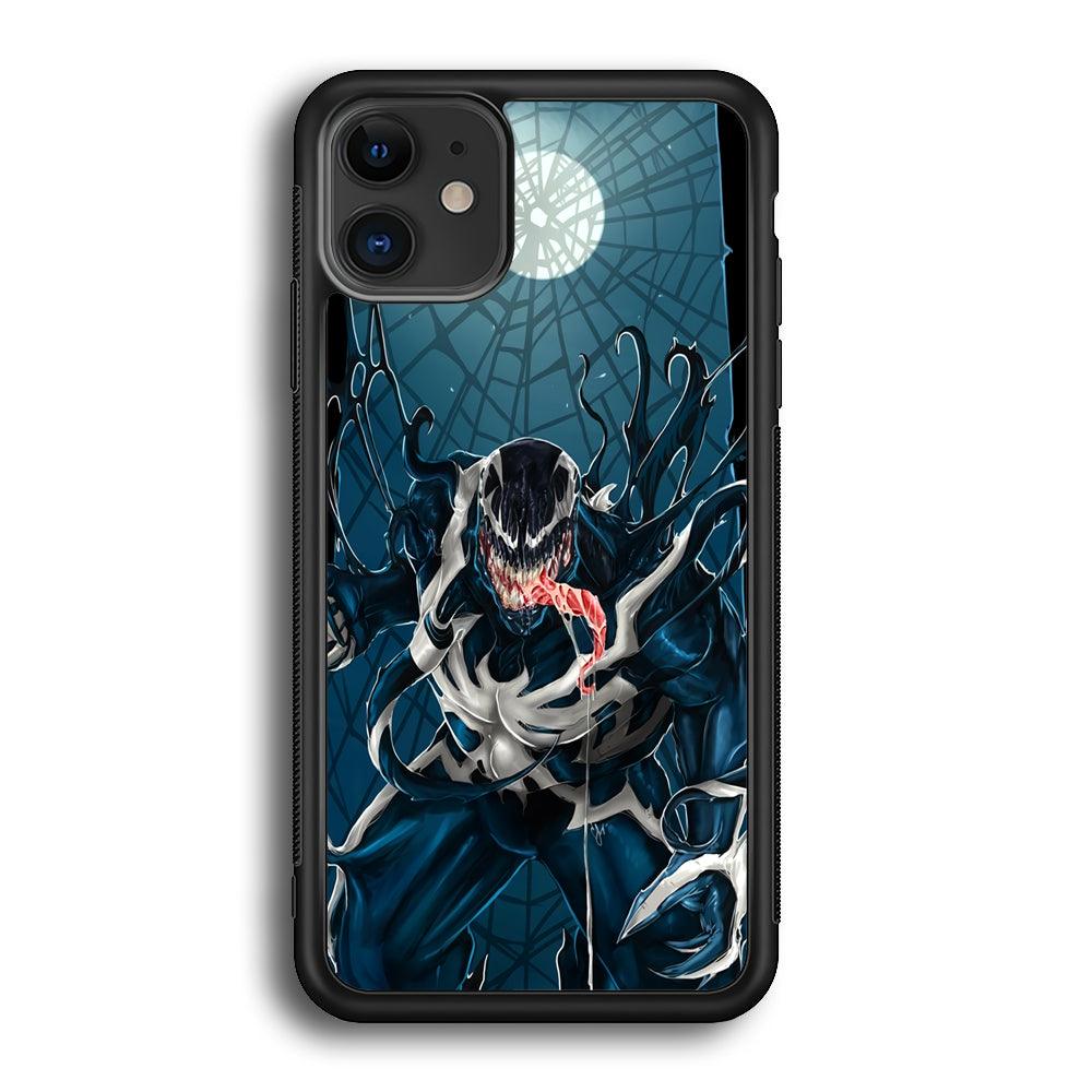 Venom Power from The Moon iPhone 11 Case-Rubber Black (2D Case)-Oxvistore