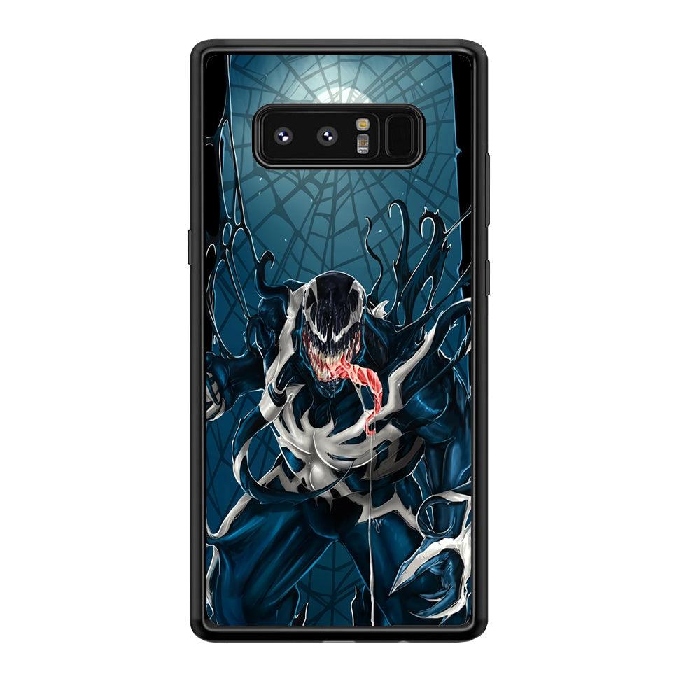 Venom Power from The Moon Samsung Galaxy Note 8 Case-Rubber Black (2D Case)-Oxvistore