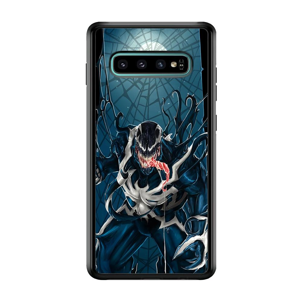 Venom Power from The Moon Samsung Galaxy S10 Plus Case-Rubber Black (2D Case)-Oxvistore
