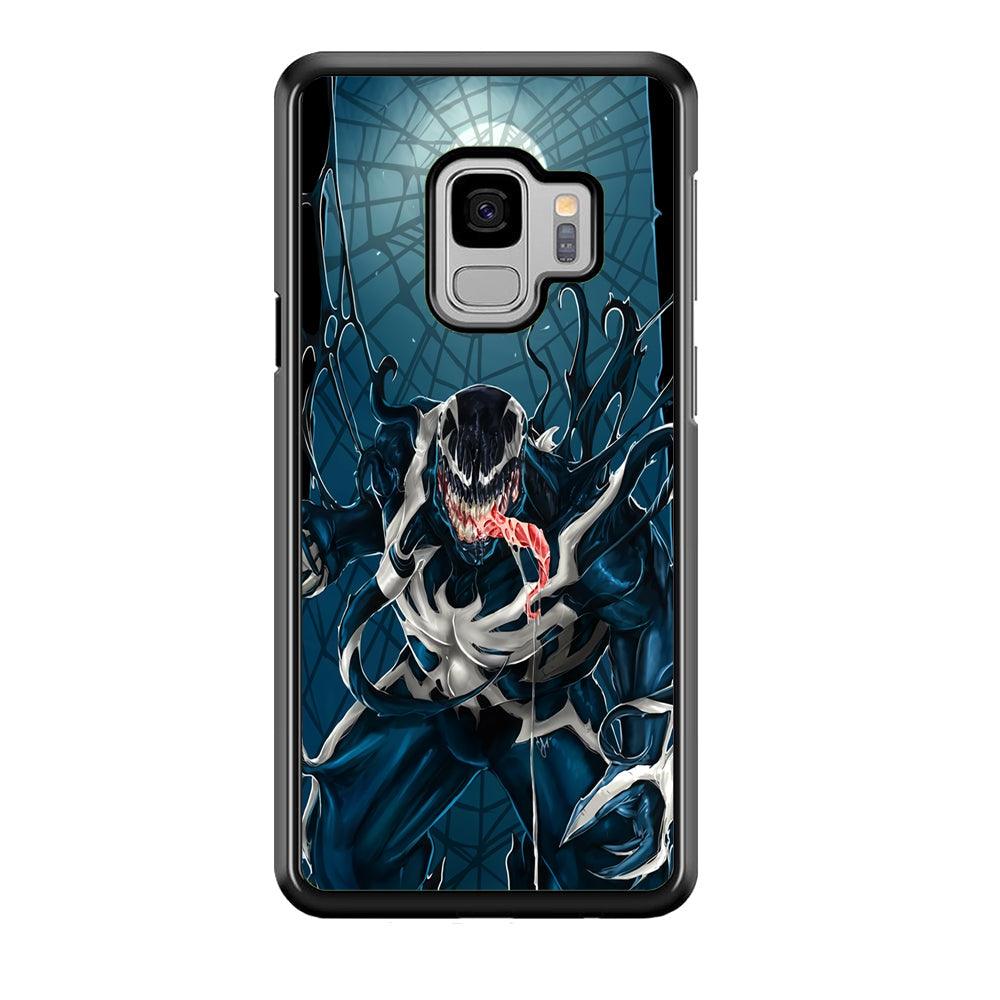 Venom Power from The Moon Samsung Galaxy S9 Case-Rubber Black (2D Case)-Oxvistore