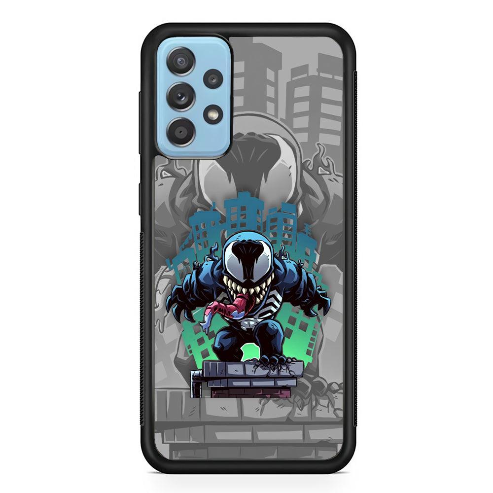 Venom Statue for The Town Samsung Galaxy A72 Case-Rubber Black (2D Case)-Oxvistore