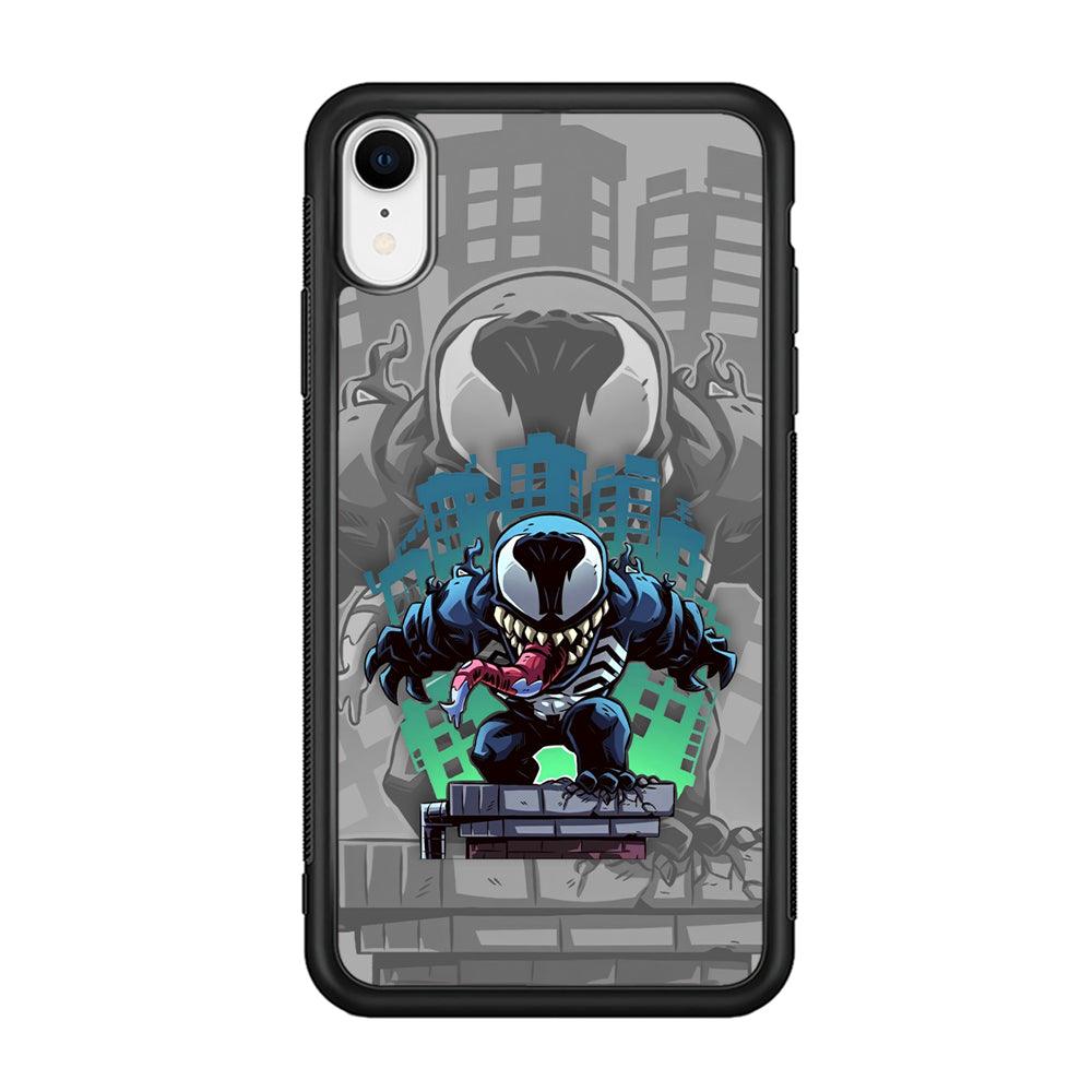 Venom Statue for The Town iPhone XR Case-Rubber Black (2D Case)-Oxvistore
