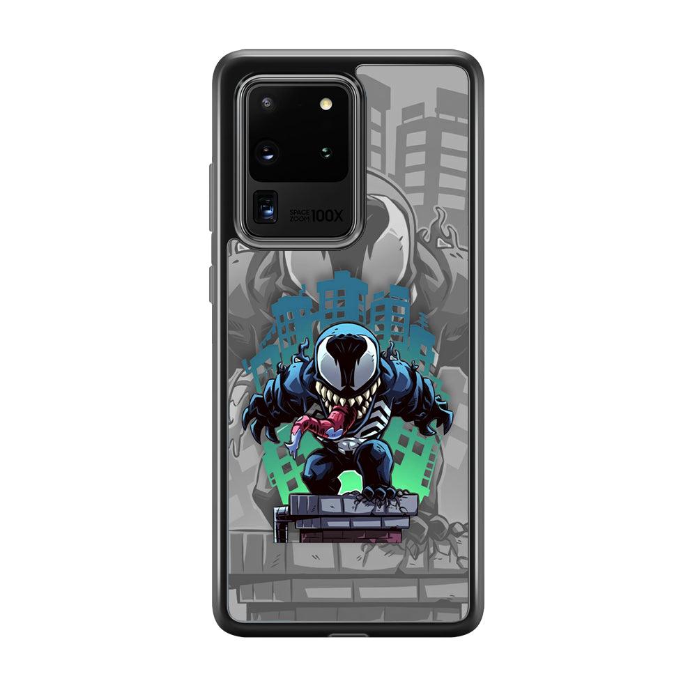 Venom Statue for The Town Samsung Galaxy S20 Ultra Case-Rubber Black (2D Case)-Oxvistore