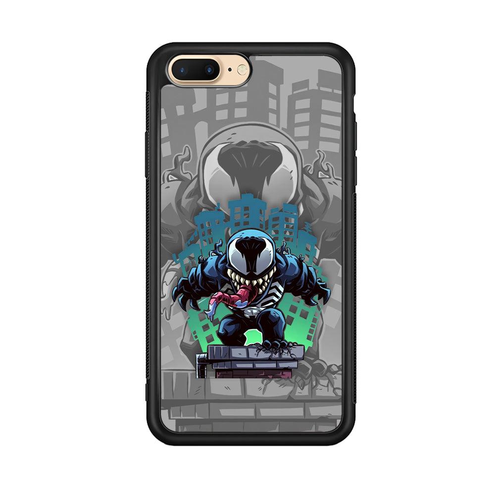 Venom Statue for The Town iPhone 8 Plus Case-Rubber Black (2D Case)-Oxvistore