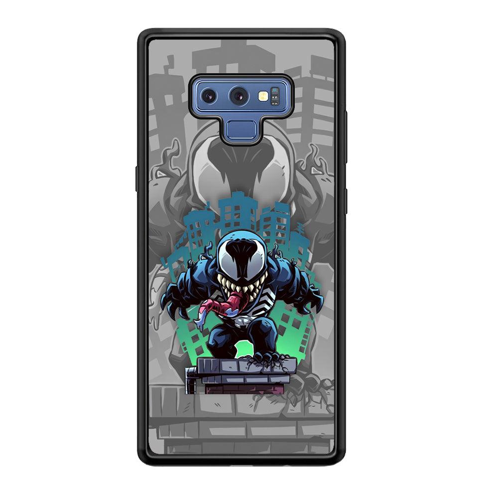 Venom Statue for The Town Samsung Galaxy Note 9 Case-Rubber Black (2D Case)-Oxvistore
