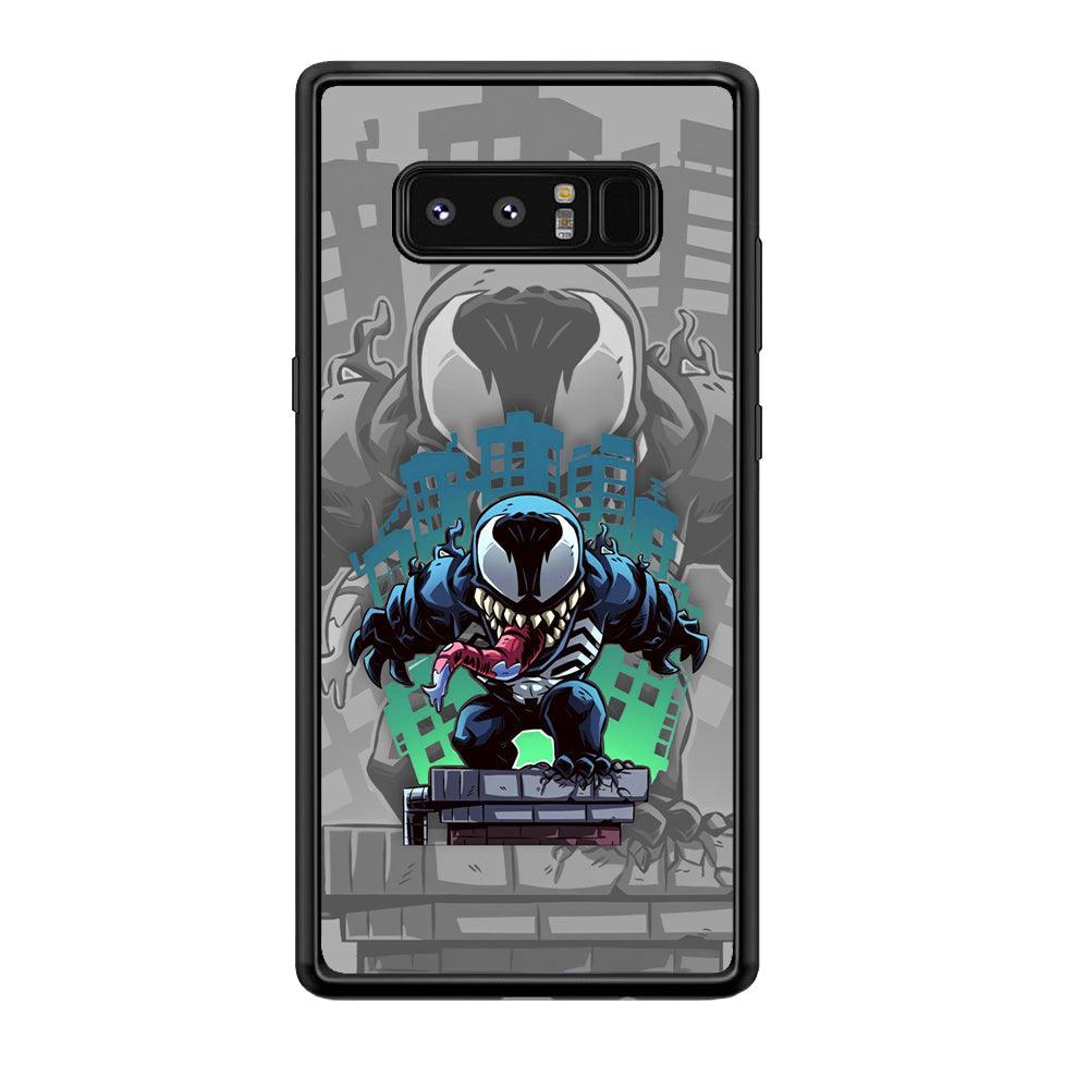 Venom Statue for The Town Samsung Galaxy Note 8 Case-Rubber Black (2D Case)-Oxvistore