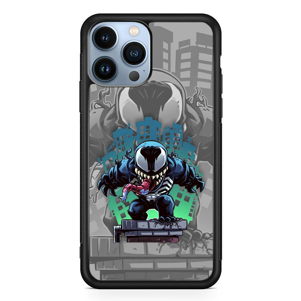 Venom Statue for The Town iPhone 14 Pro Case-Rubber Black (2D Case)-Oxvistore