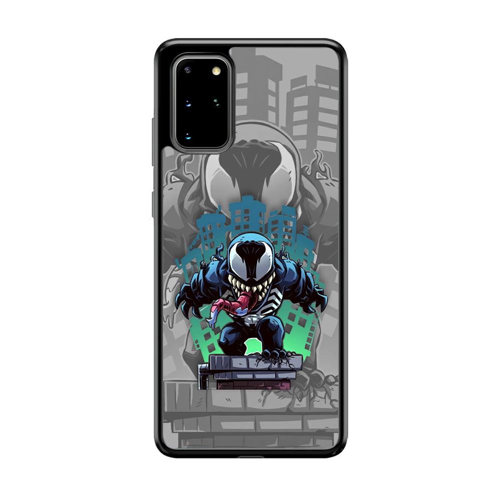 Venom Statue for The Town Samsung Galaxy S20 Plus Case-Rubber Black (2D Case)-Oxvistore