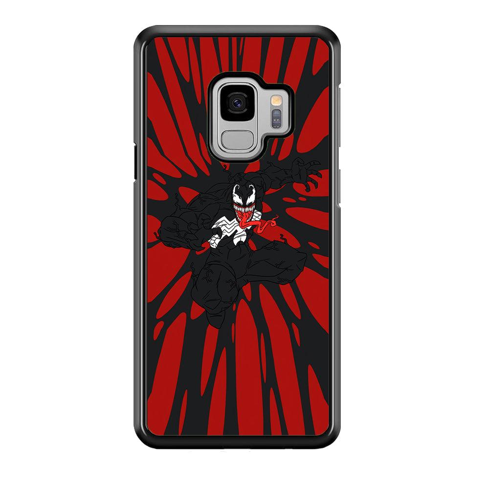 Venom The Nightmare Jump Samsung Galaxy S9 Case-Rubber Black (2D Case)-Oxvistore