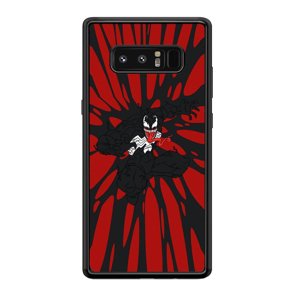 Venom The Nightmare Jump Samsung Galaxy Note 8 Case-Rubber Black (2D Case)-Oxvistore