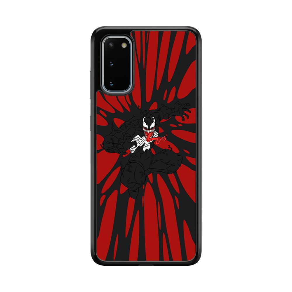 Venom The Nightmare Jump Samsung Galaxy S20 Case-Rubber Black (2D Case)-Oxvistore