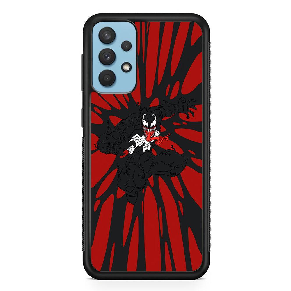 Venom The Nightmare Jump Samsung Galaxy A32 Case-Rubber Black (2D Case)-Oxvistore