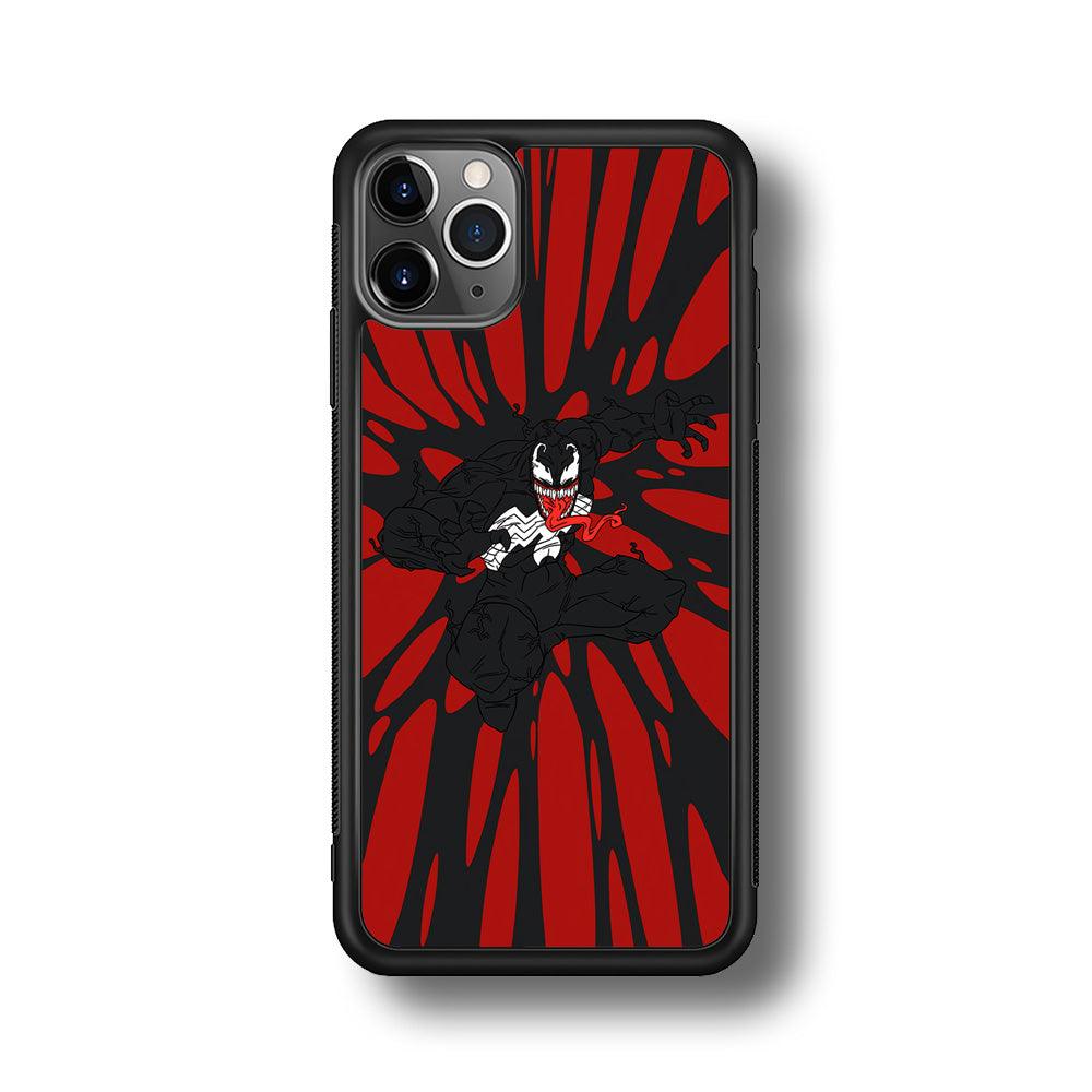 Venom The Nightmare Jump iPhone 11 Pro Case-Rubber Black (2D Case)-Oxvistore