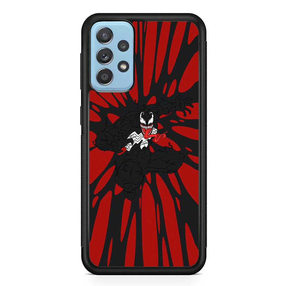 Venom The Nightmare Jump Samsung Galaxy A72 Case-Rubber Black (2D Case)-Oxvistore