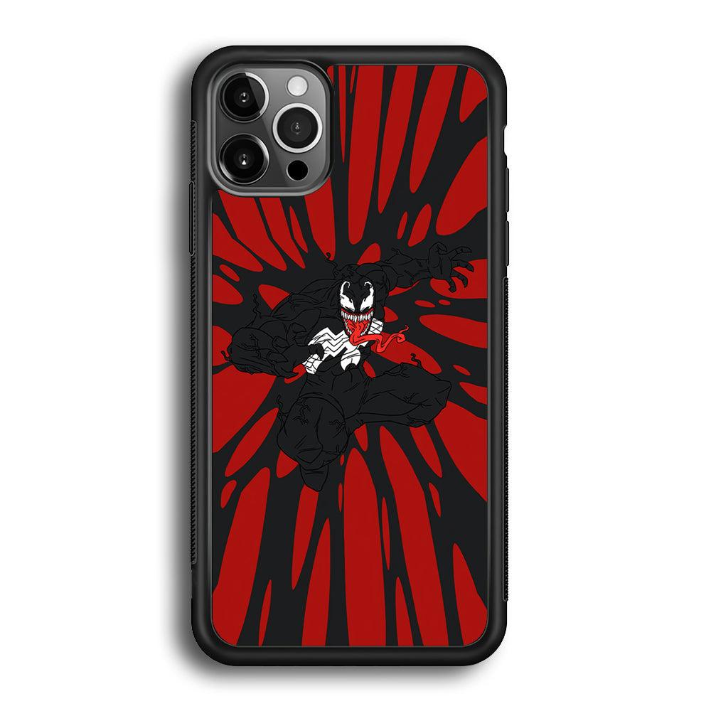 Venom The Nightmare Jump iPhone 12 Pro Max Case-Rubber Black (2D Case)-Oxvistore