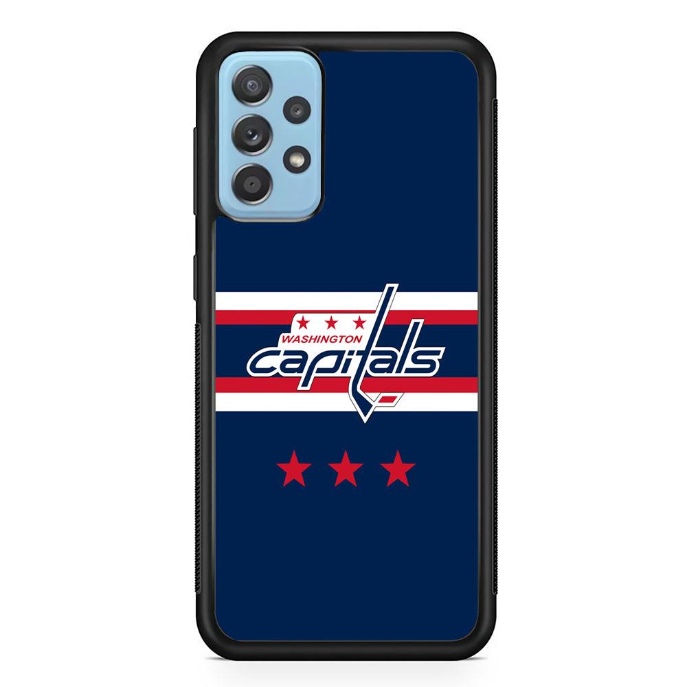 Washington Capitals The Red Star Samsung Galaxy A72 Case-Rubber Black (2D Case)-Oxvistore