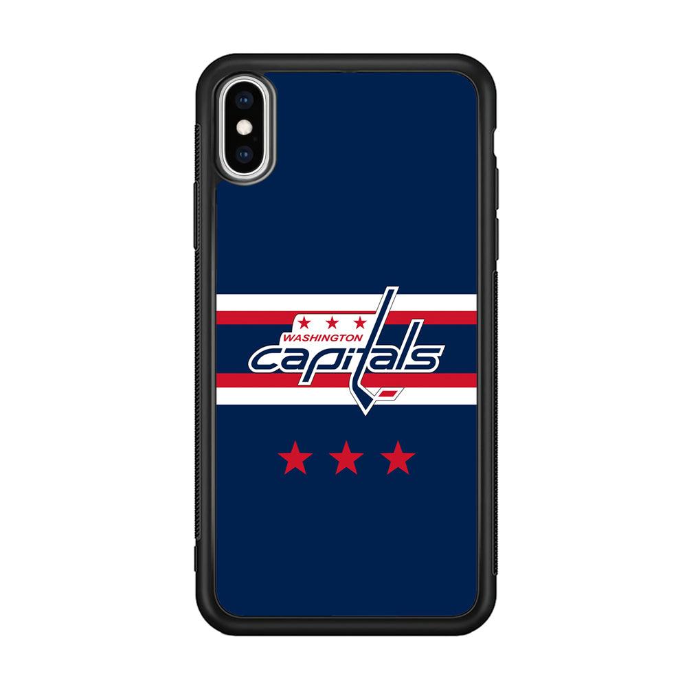 Washington Capitals The Red Star iPhone Xs Max Case-Rubber Black (2D Case)-Oxvistore