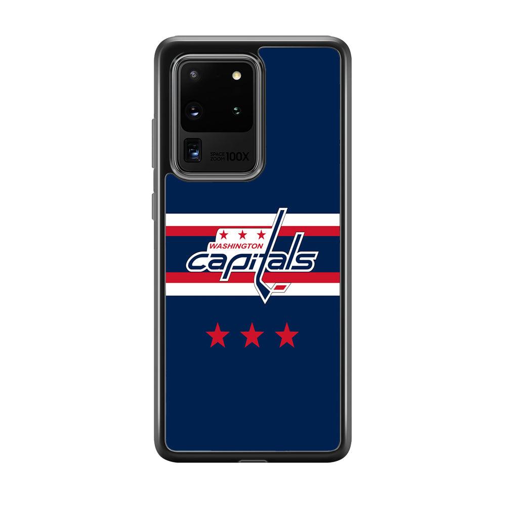 Washington Capitals The Red Star Samsung Galaxy S20 Ultra Case-Rubber Black (2D Case)-Oxvistore