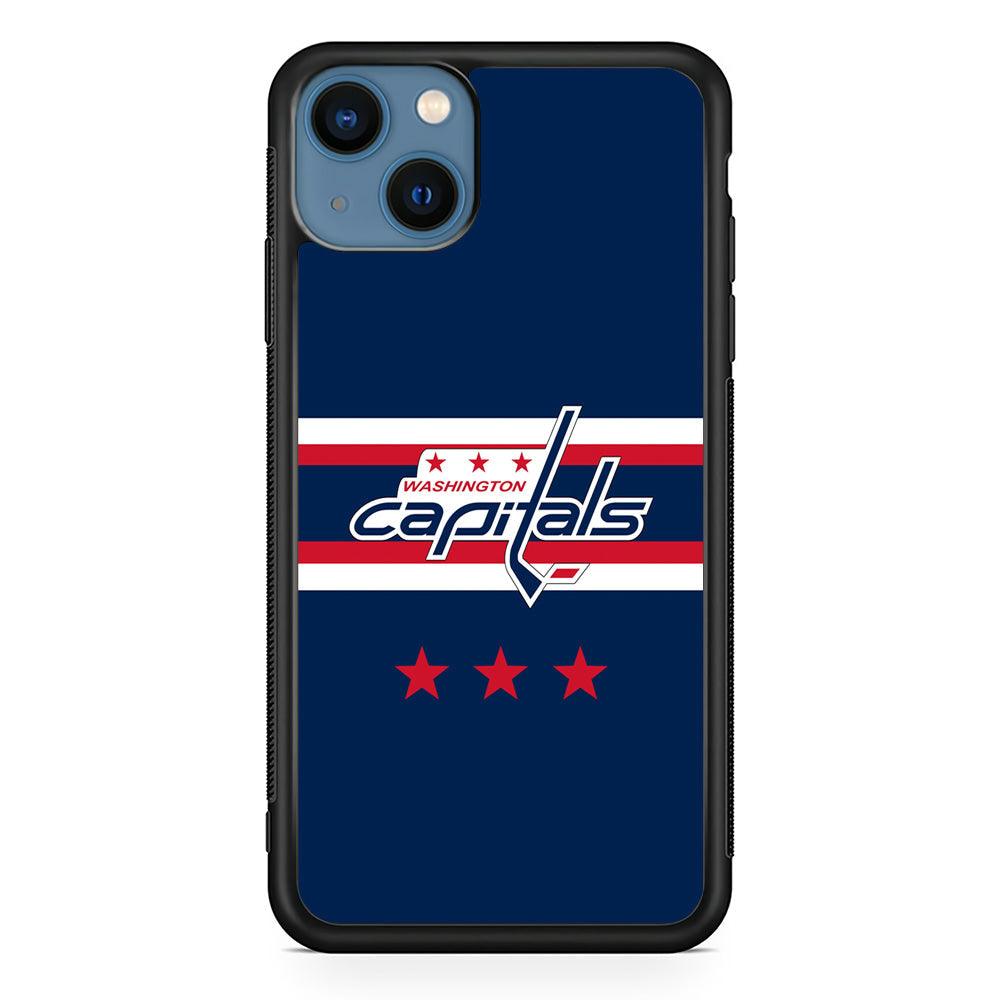 Washington Capitals The Red Star iPhone 15 Case-Rubber Black (2D Case)-Oxvistore