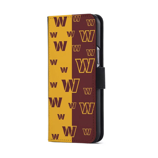 Washington Commanders Logo Pattern Flip Wallet Phone Case-Oxvistore