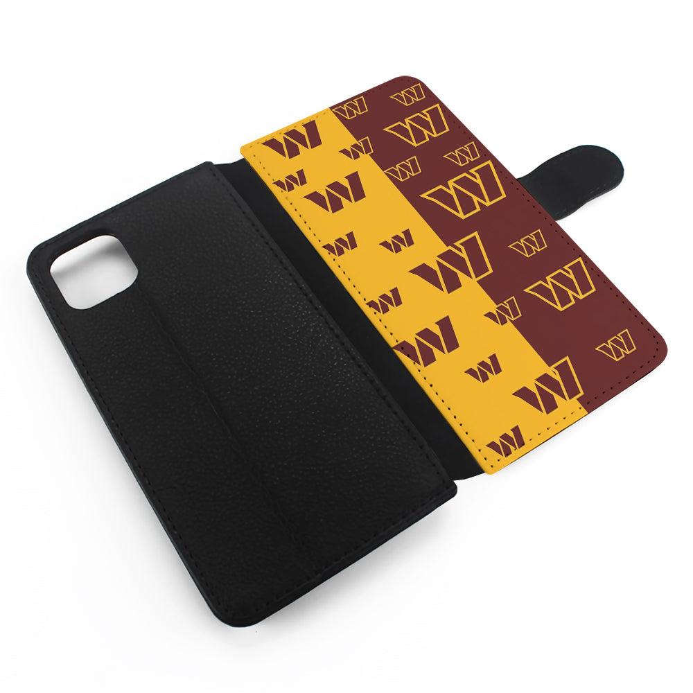 Washington Commanders Logo Pattern Flip Wallet Phone Case-Oxvistore