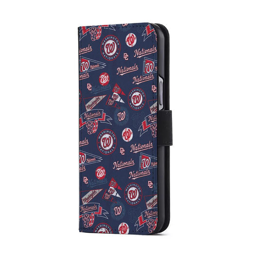 Washington Nationals Pattern Flip Wallet Phone Case-Oxvistore