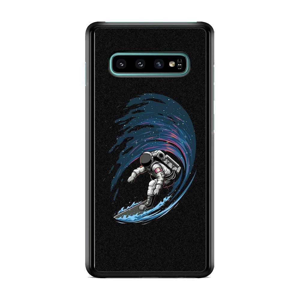Wave In Space Samsung Galaxy S10 Case-Rubber Black (2D Case)-Oxvistore