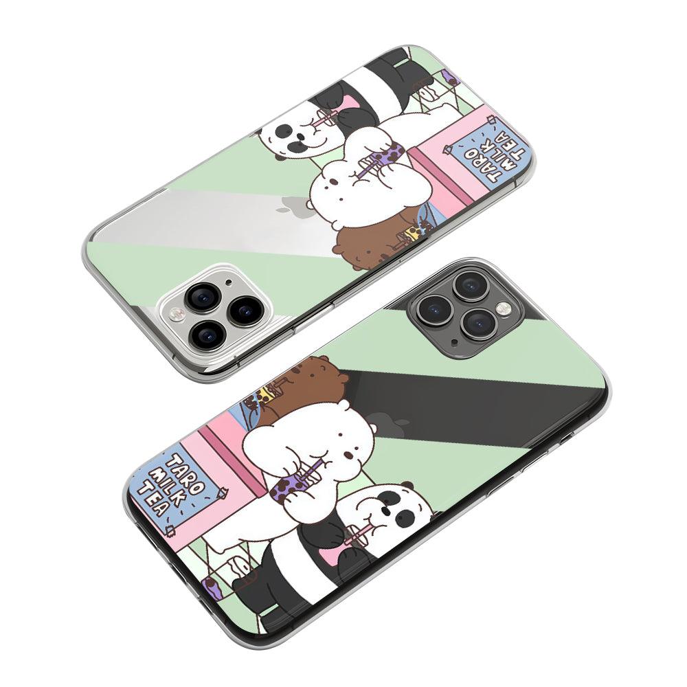 We Bare Bears Sweet Ice Milk Tea Clear Soft Case-Oxvistore
