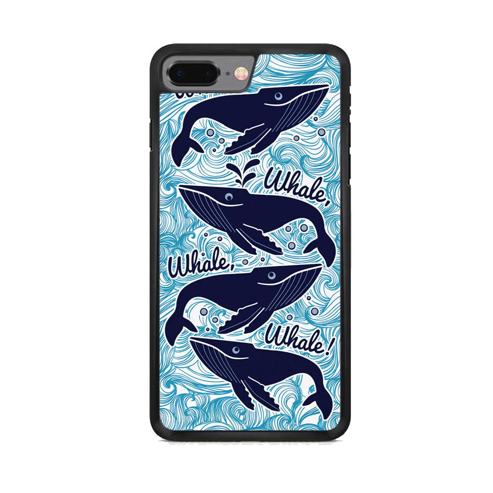 Whale Wave Oceanic iPhone 8 Plus Case-Rubber Black (2D Case)-Oxvistore