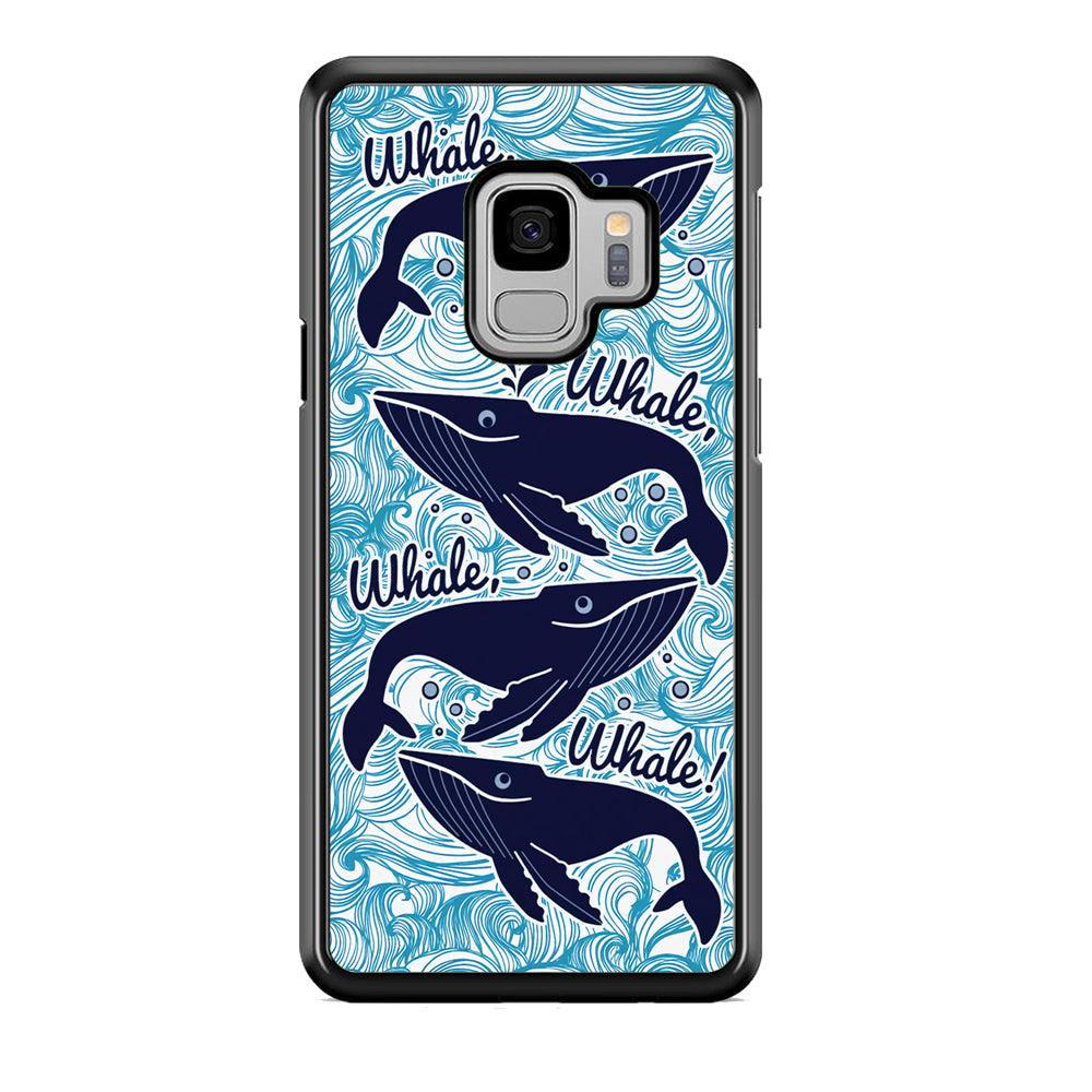 Whale Wave Oceanic Samsung Galaxy S9 Case-Rubber Black (2D Case)-Oxvistore