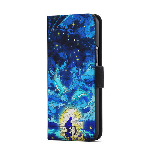 Whales Swimming in The Sky Flip Wallet Phone Case-Oxvistore