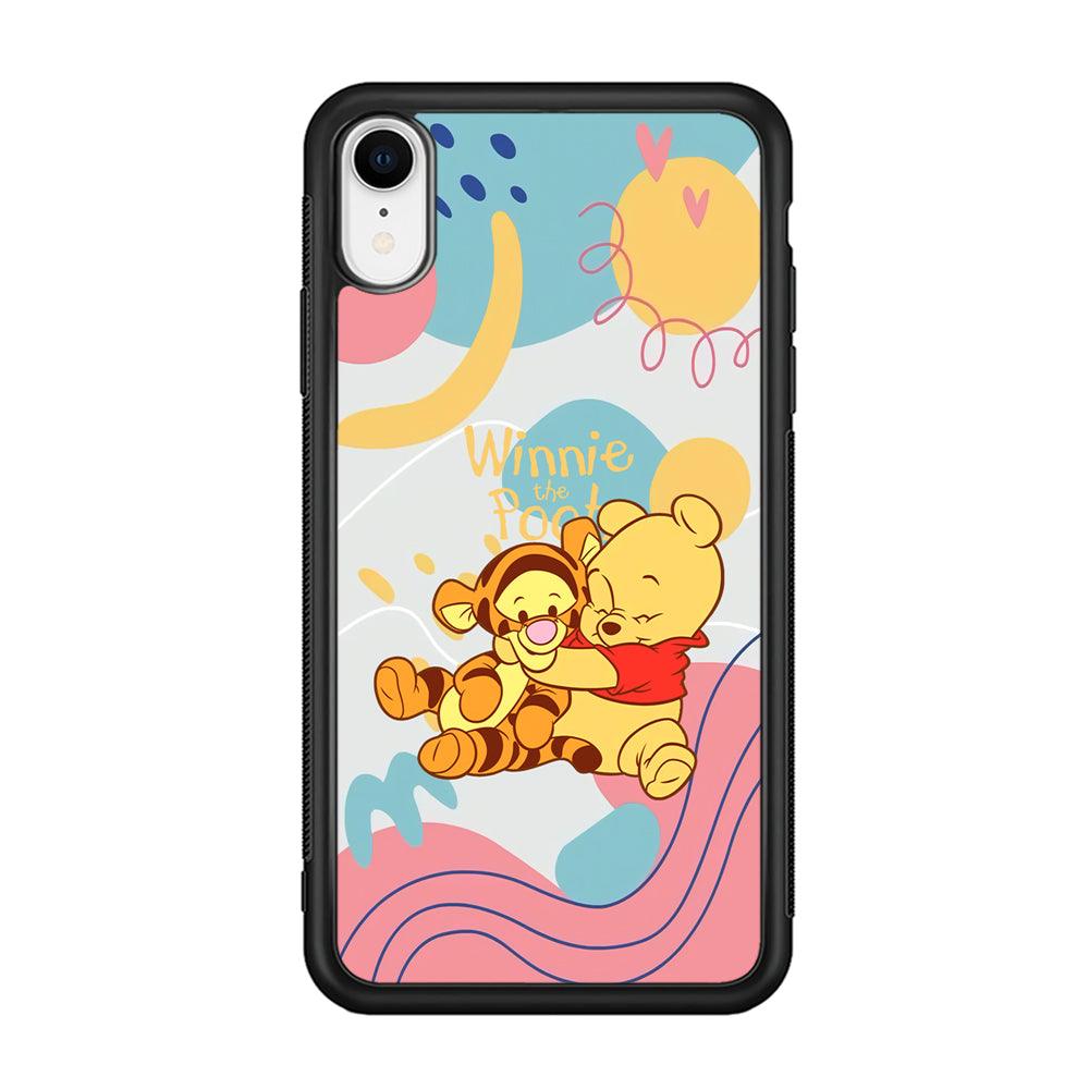 Winnie The Pooh Hug Wholeheartedly iPhone XR Case-Rubber Black (2D Case)-Oxvistore