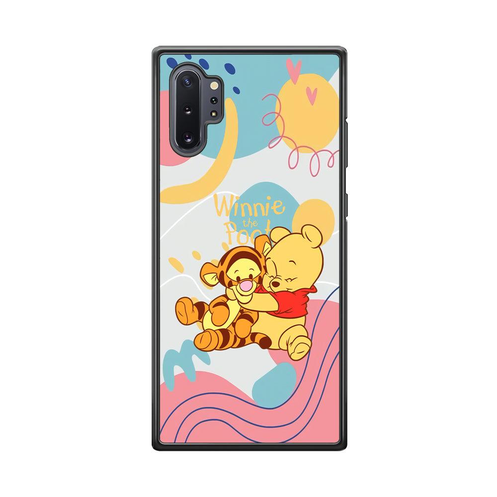 Winnie The Pooh Hug Wholeheartedly Samsung Galaxy Note 10 Plus Case-Rubber Black (2D Case)-Oxvistore
