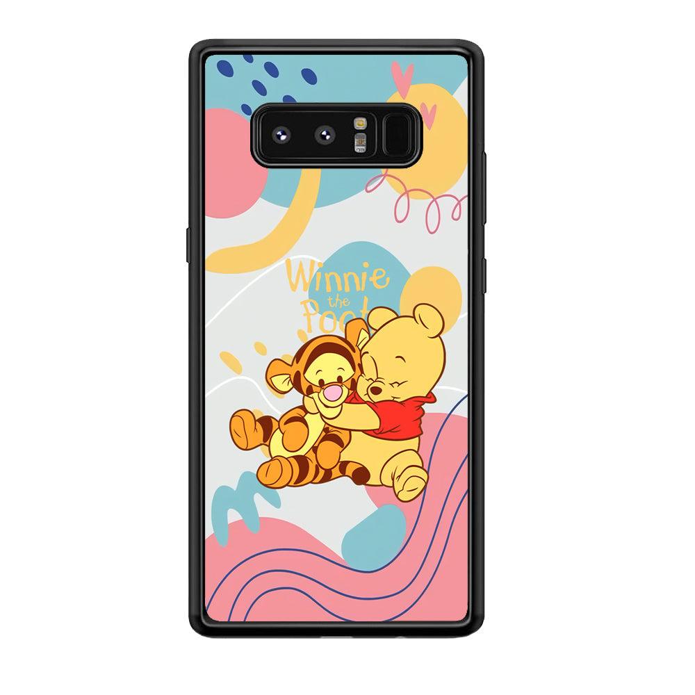 Winnie The Pooh Hug Wholeheartedly Samsung Galaxy Note 8 Case-Rubber Black (2D Case)-Oxvistore